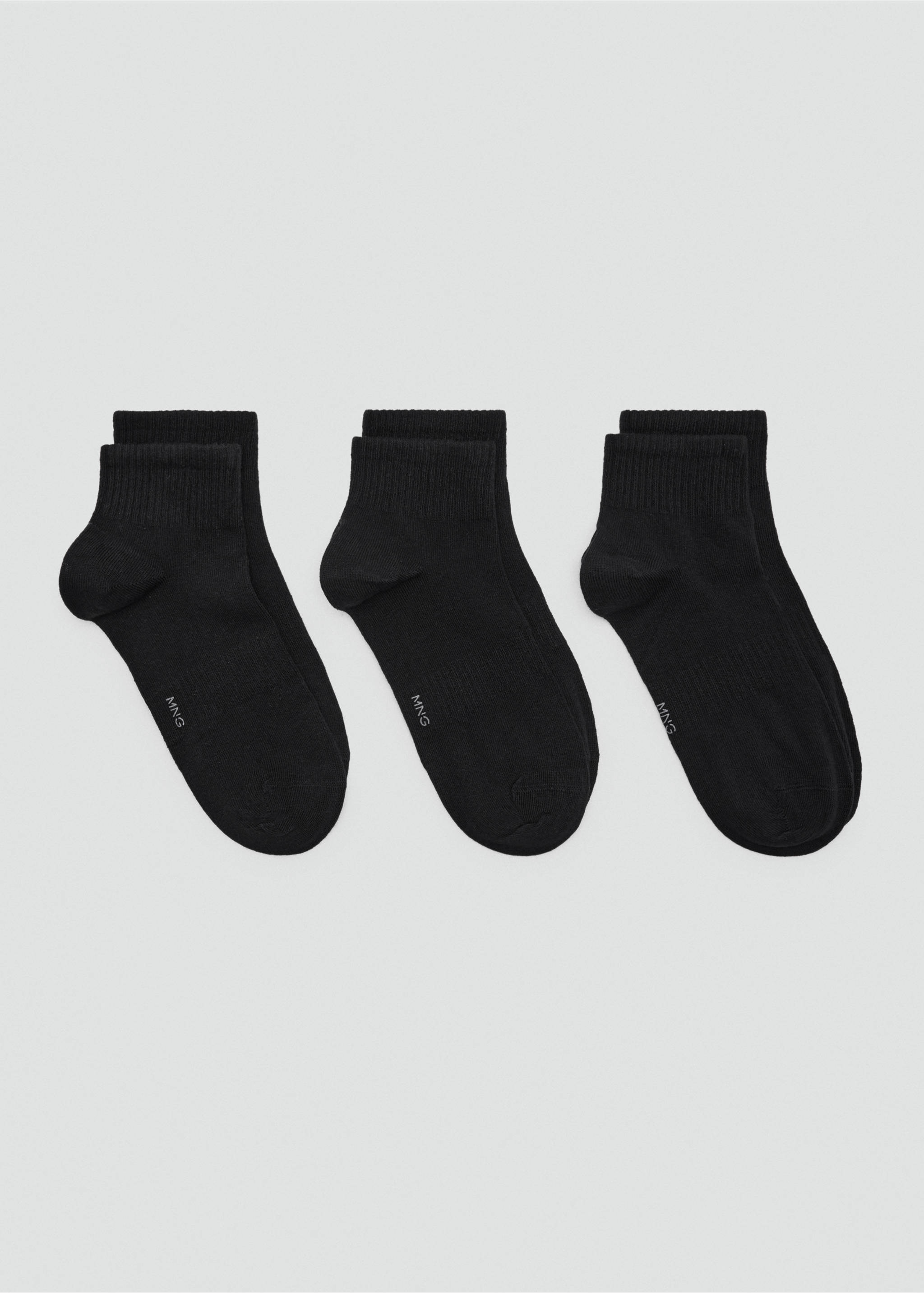 Lot 3 paires de chaussettes coton - Article sans modèle, Noir. Ref: 37001483-00.