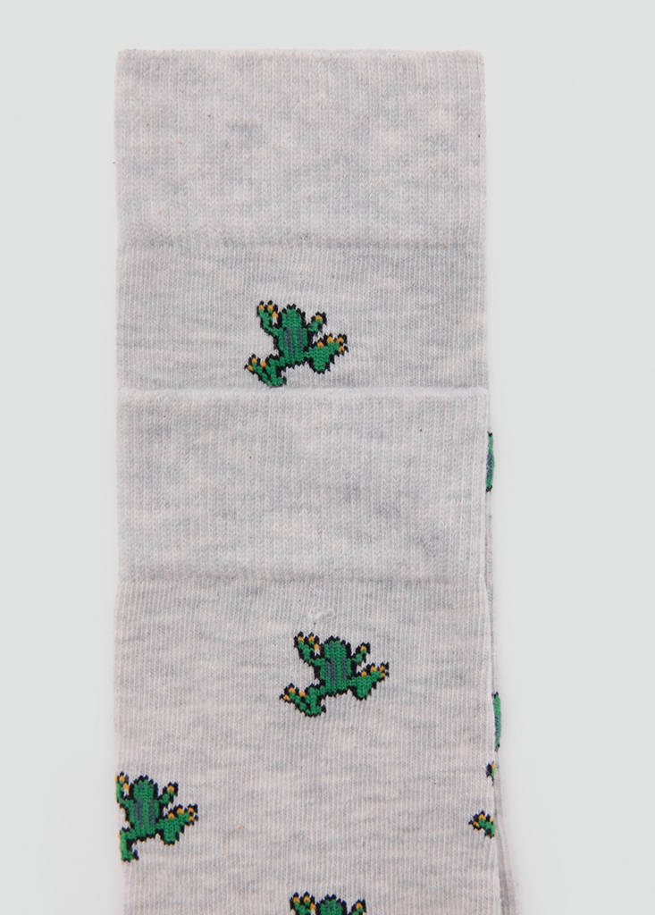 Cotton socks with frog pattern - thumbnail 2