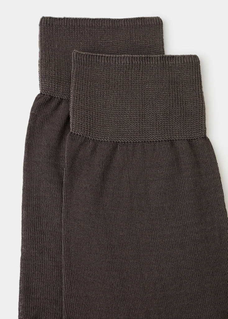 Pack of 2 long cotton socks — Brown