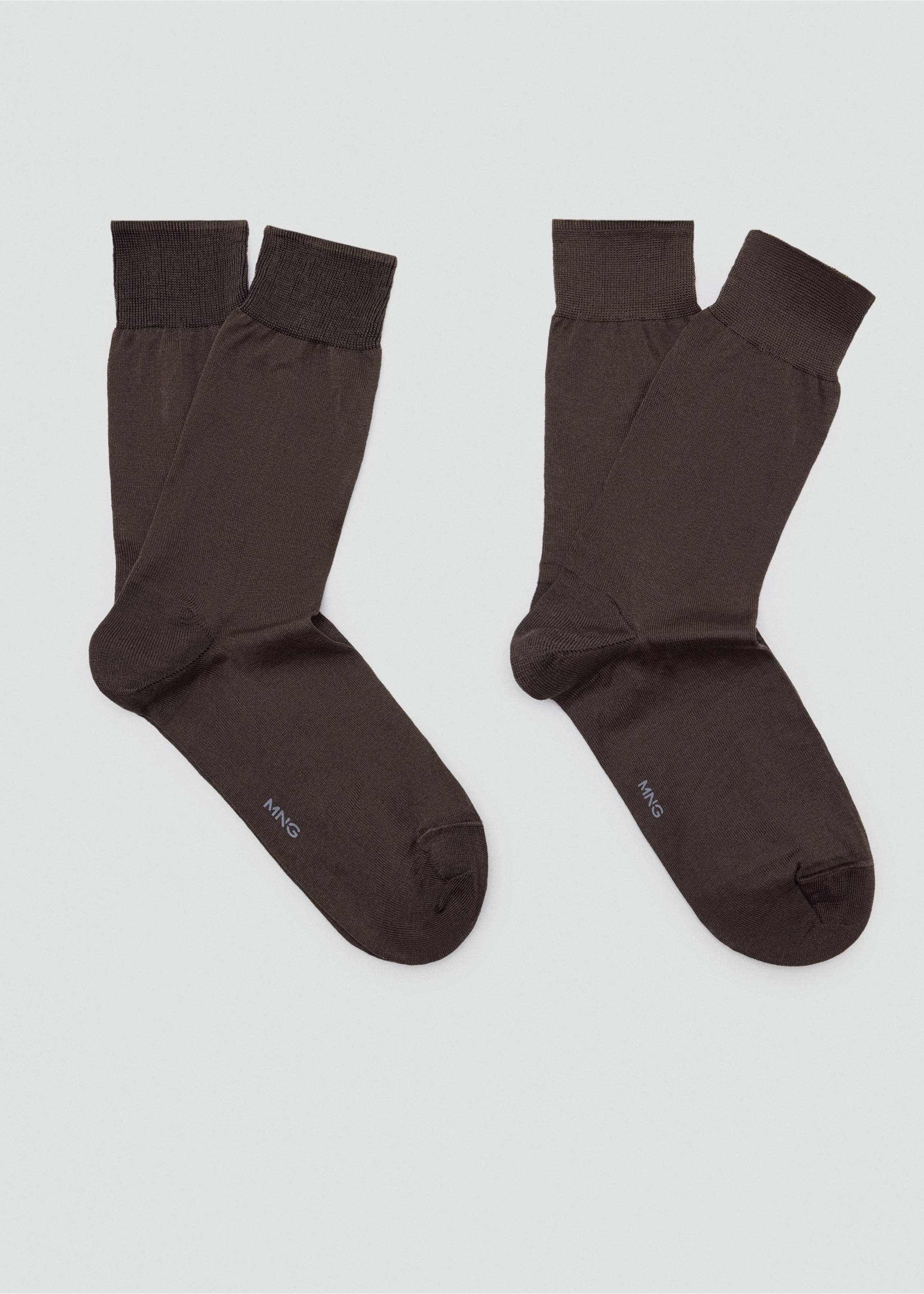 Pack of 2 long cotton socks - Article without model, Brown. Ref: 37001488-00.