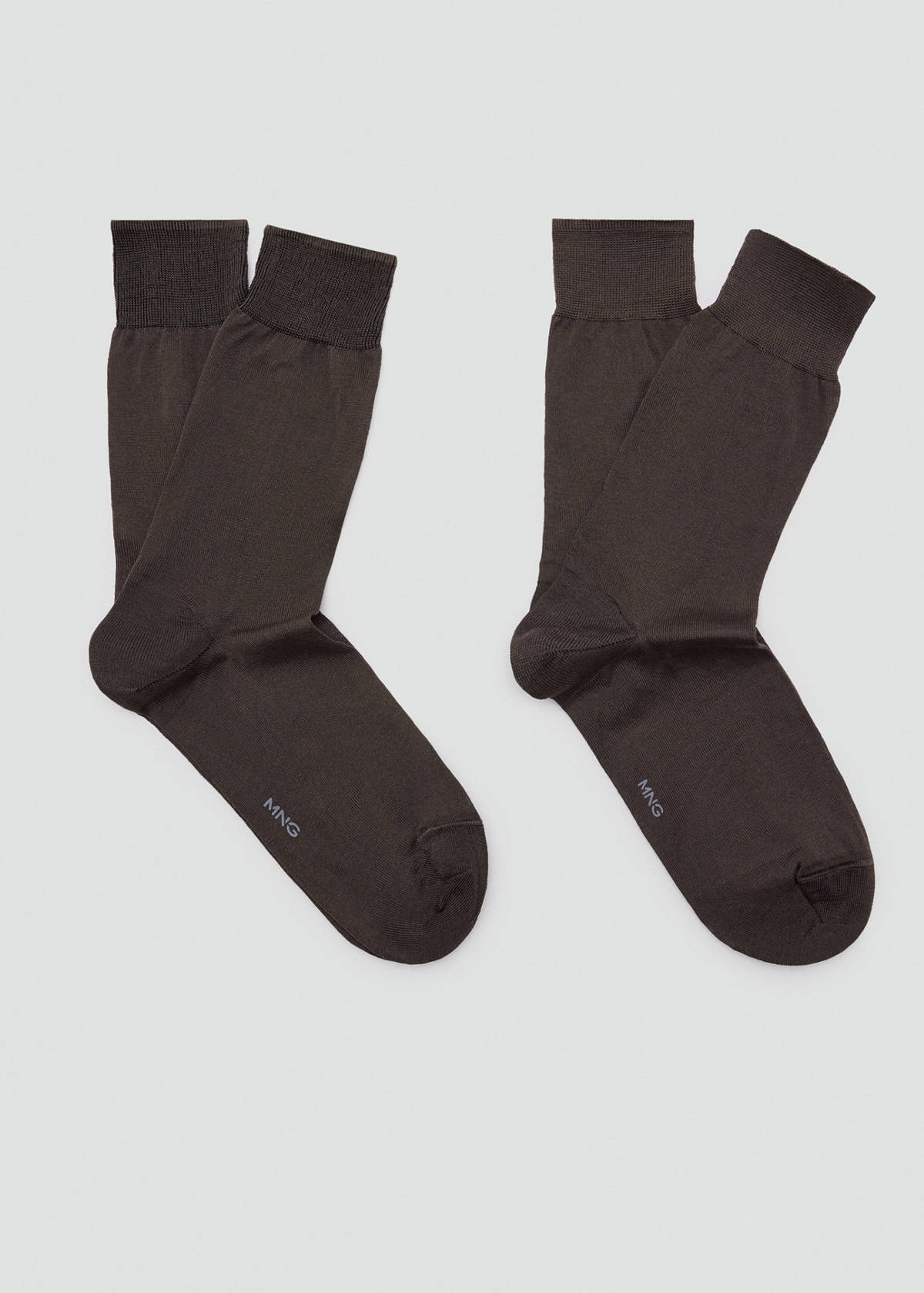 Pack of 2 long cotton socks — Brown