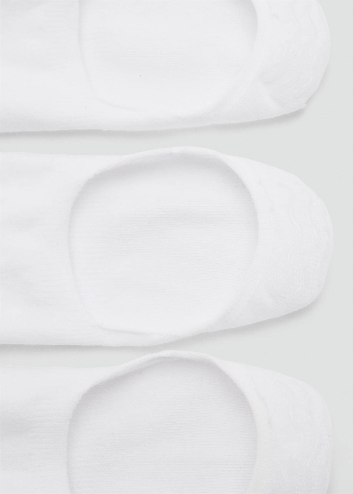 3-pack of invisible socks — White