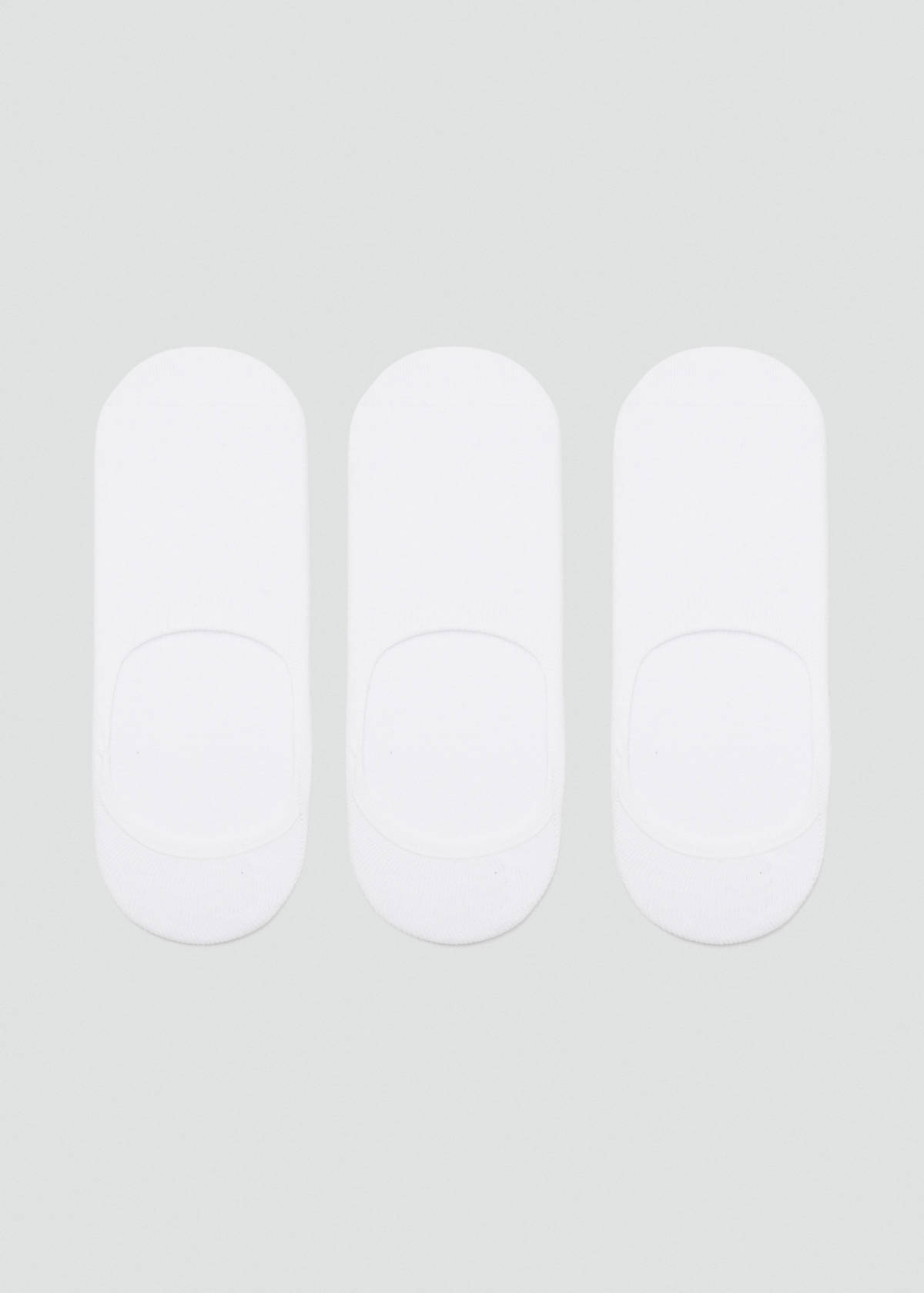 3-pack of invisible socks — White