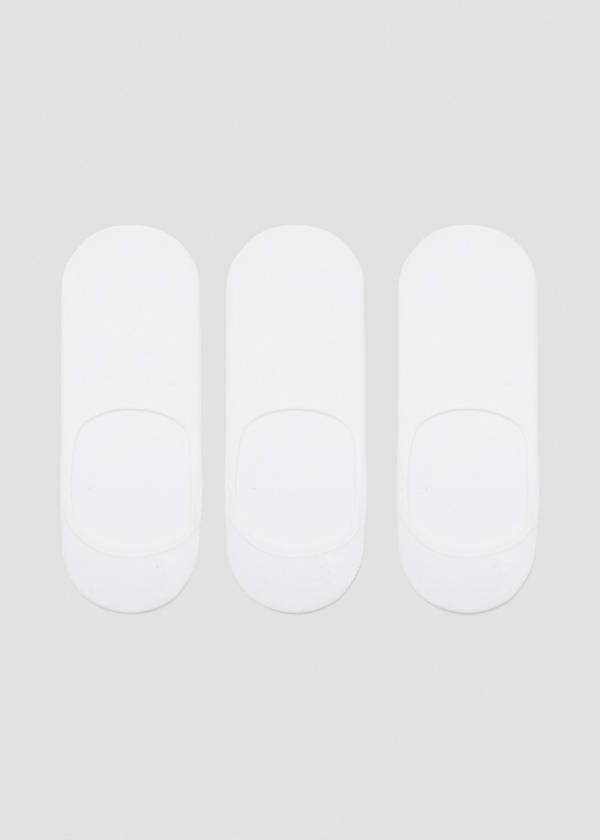 3-pack of invisible socks — White