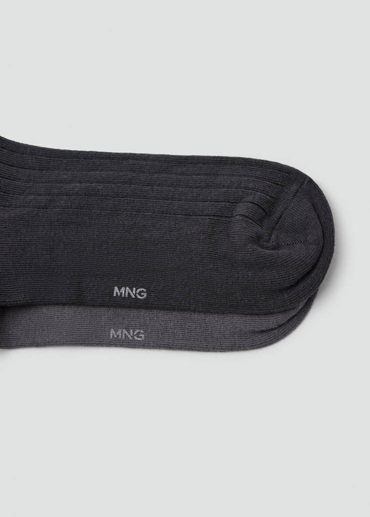 Pack of 2 ribbed cotton socks — Navy