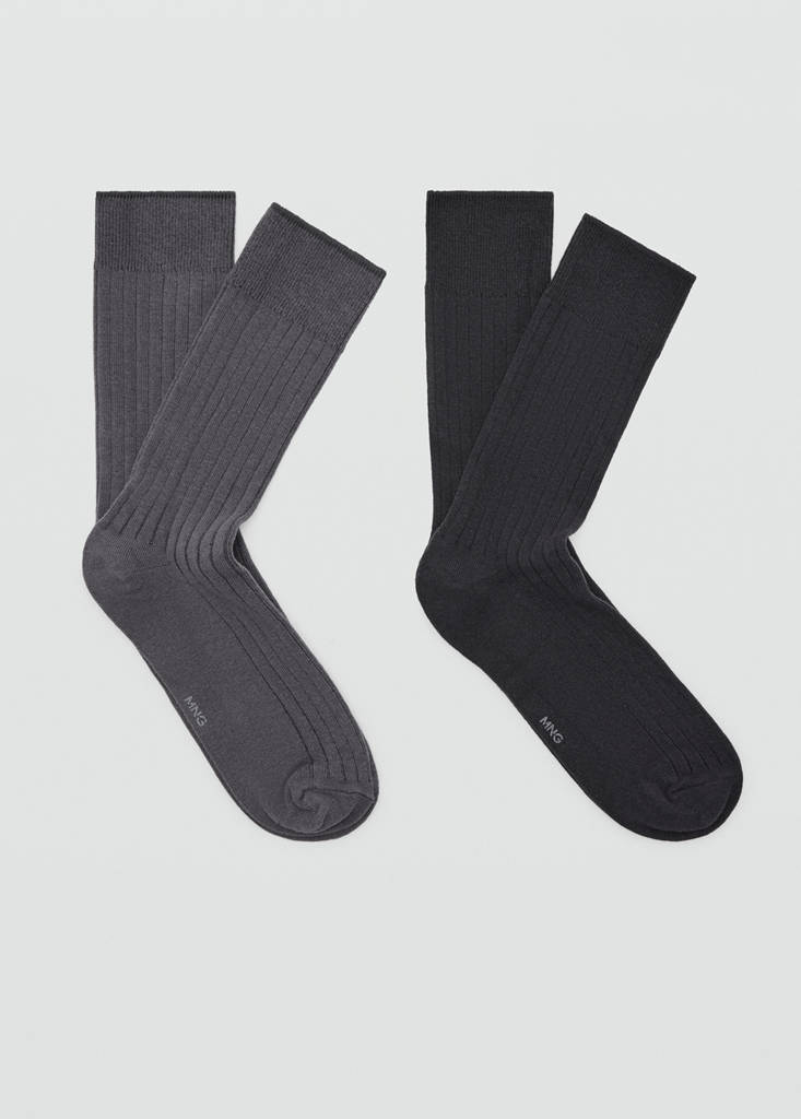 Pack of 2 ribbed cotton socks — Navy