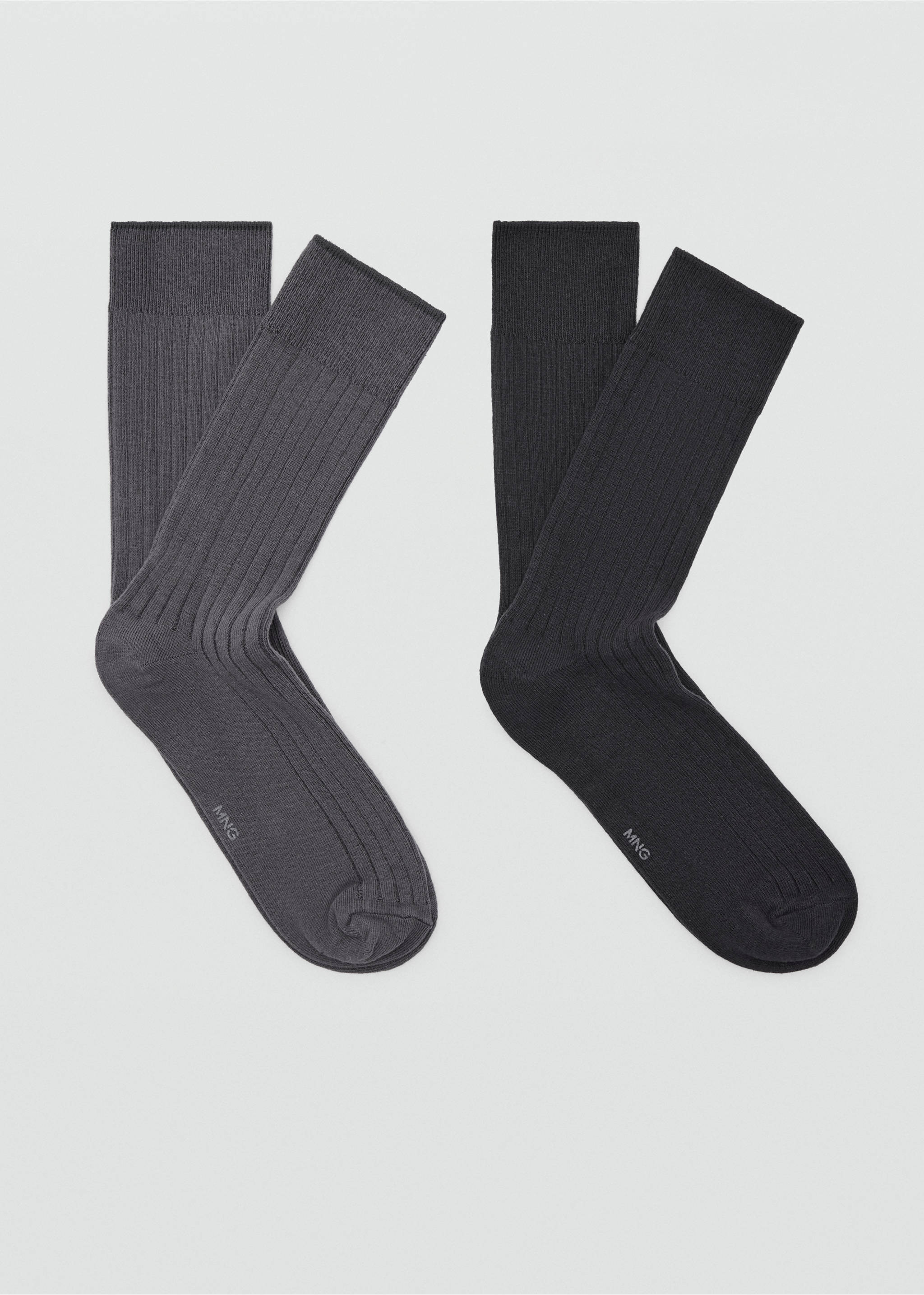 Pack of 2 ribbed cotton socks - Article without model, Navy. Ref: 37001491-00.