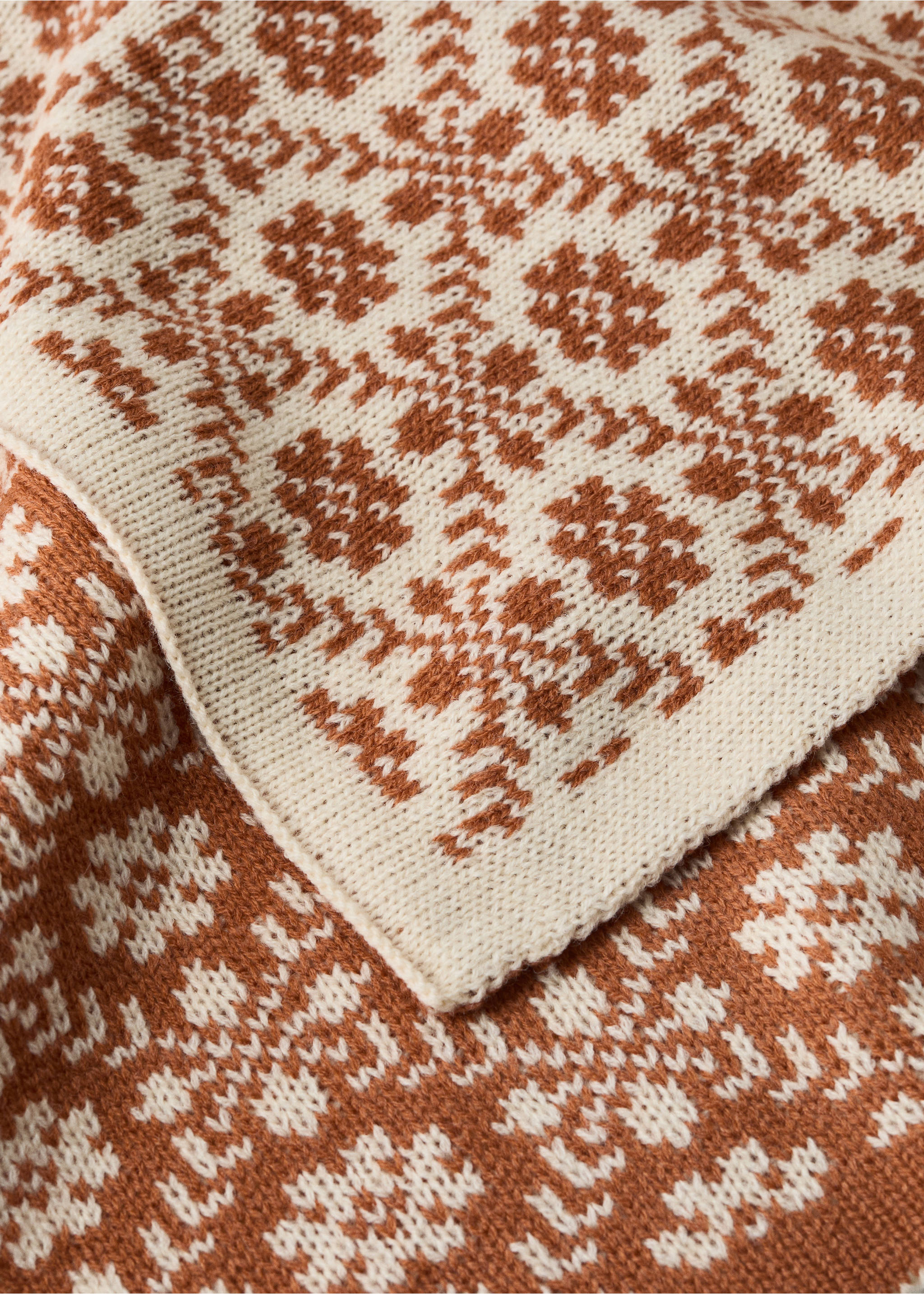 Decke/plaid jacquard - Detail des Artikels 1, Rotbraun. Ref: 37001492-00.