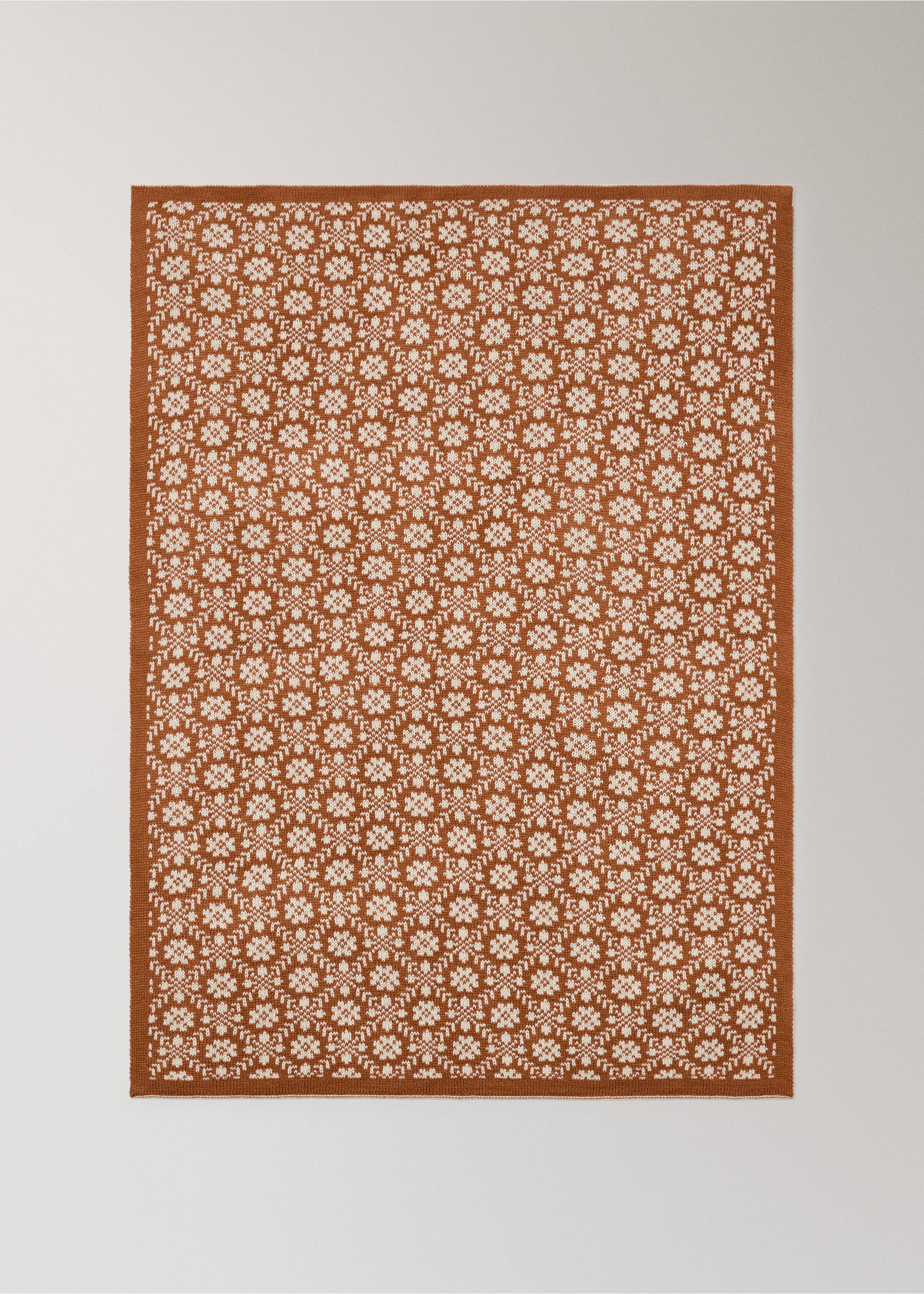 Decke/plaid jacquard - Detail des Artikels 2, Rotbraun. Ref: 37001492-00.