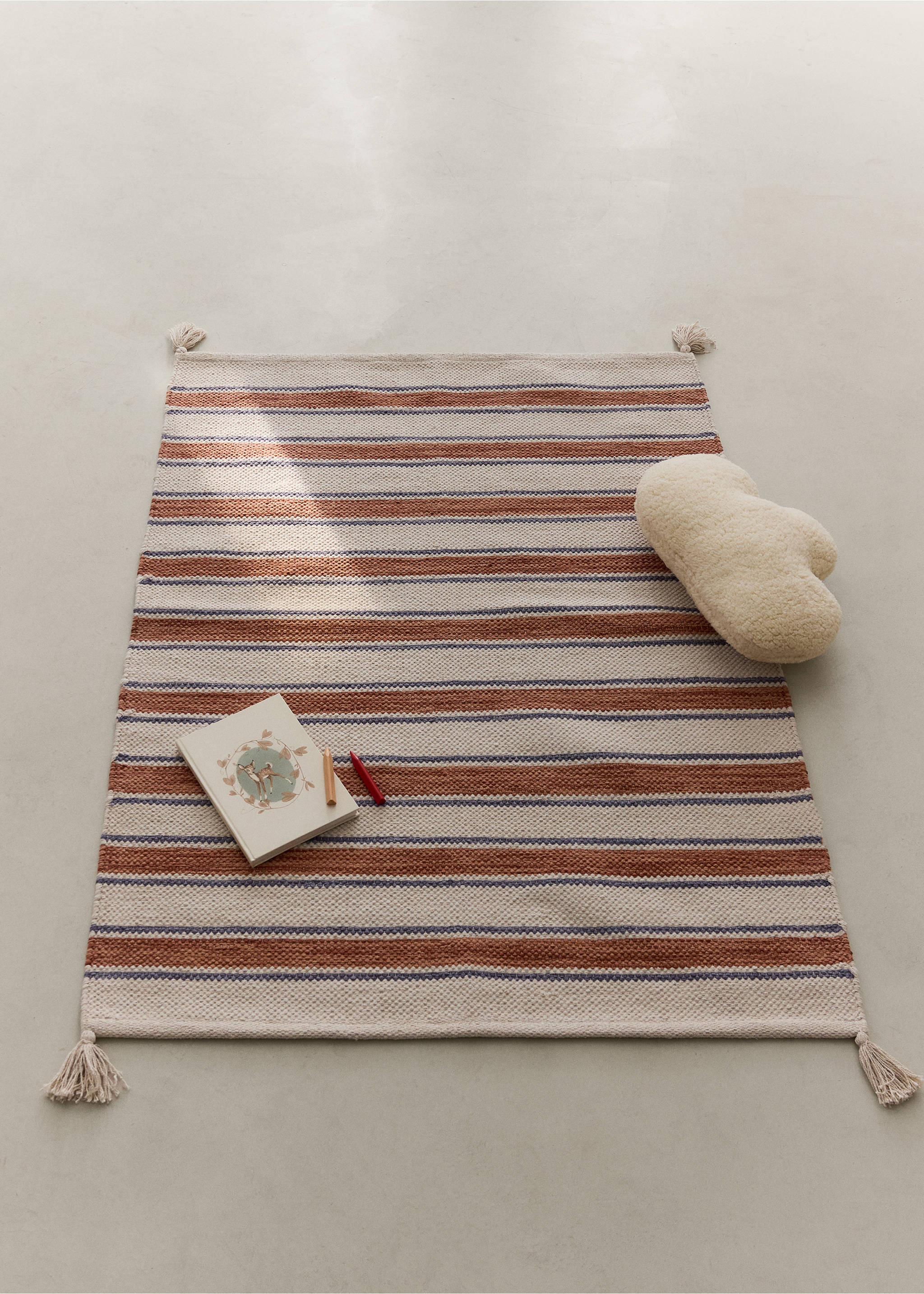 100% cotton striped rug - General plane, Russet. Ref: 37001493-00.