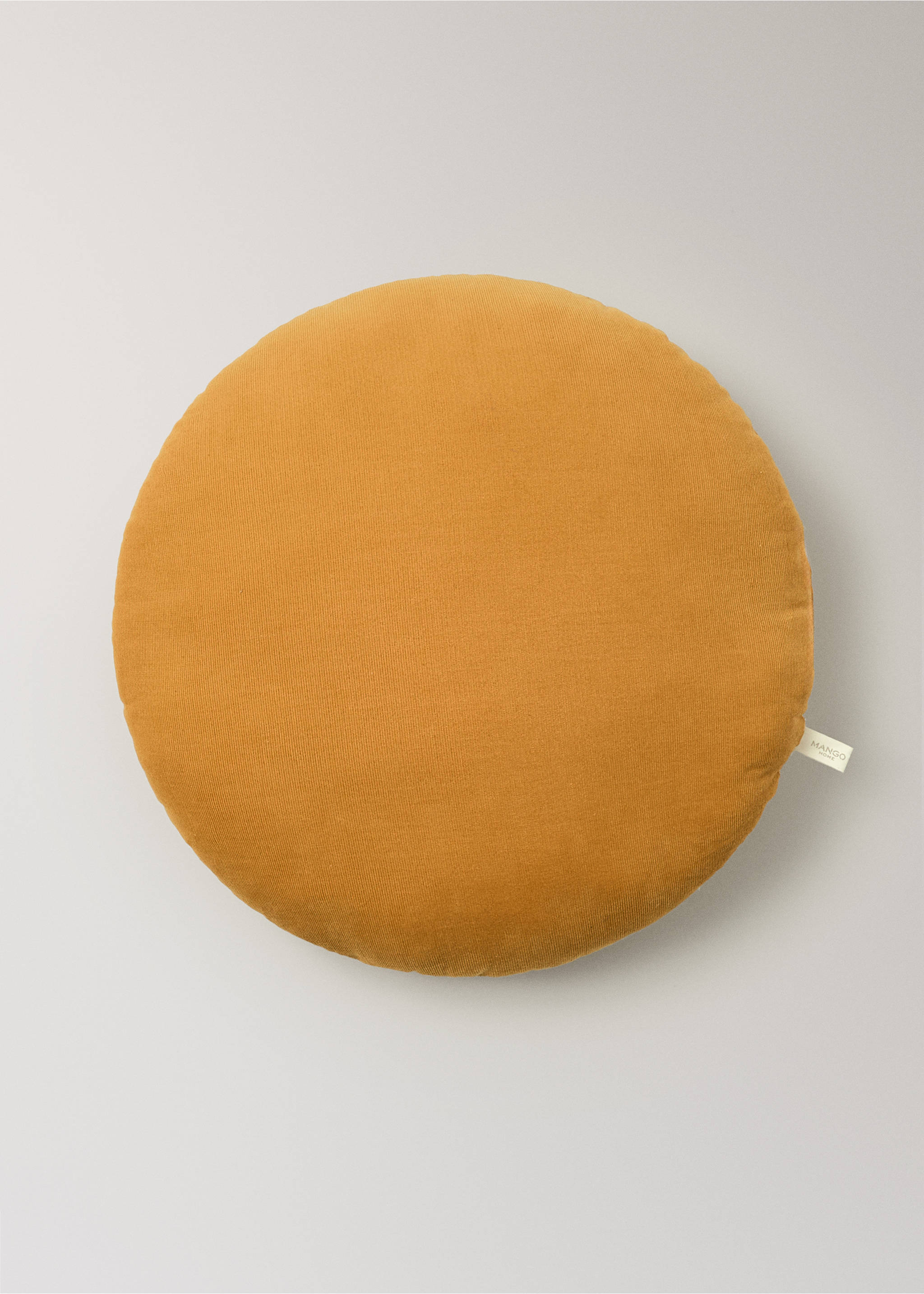 Rundes Kissen aus 100 % Baumwolle - Artikel ohne Model, Okker. Ref: 37001495-00.