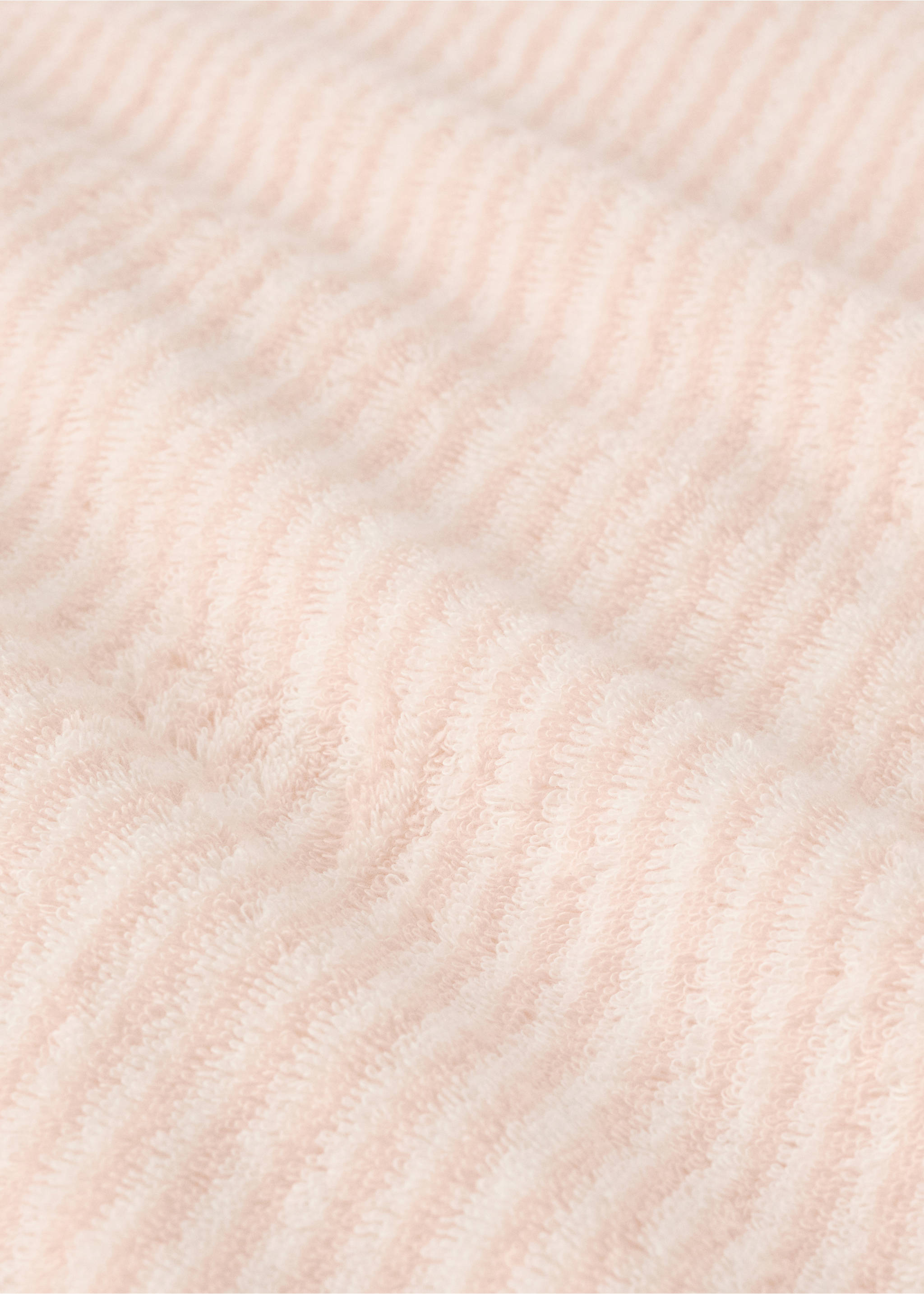 Two-tone striped hand towel with piped trim - Detaljer om artikeln 1, Nude. Ref: 37001500-00.