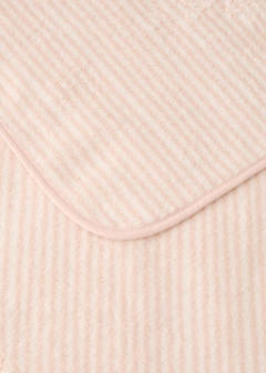 Two-tone striped washcloth with hem trim — Nude 3