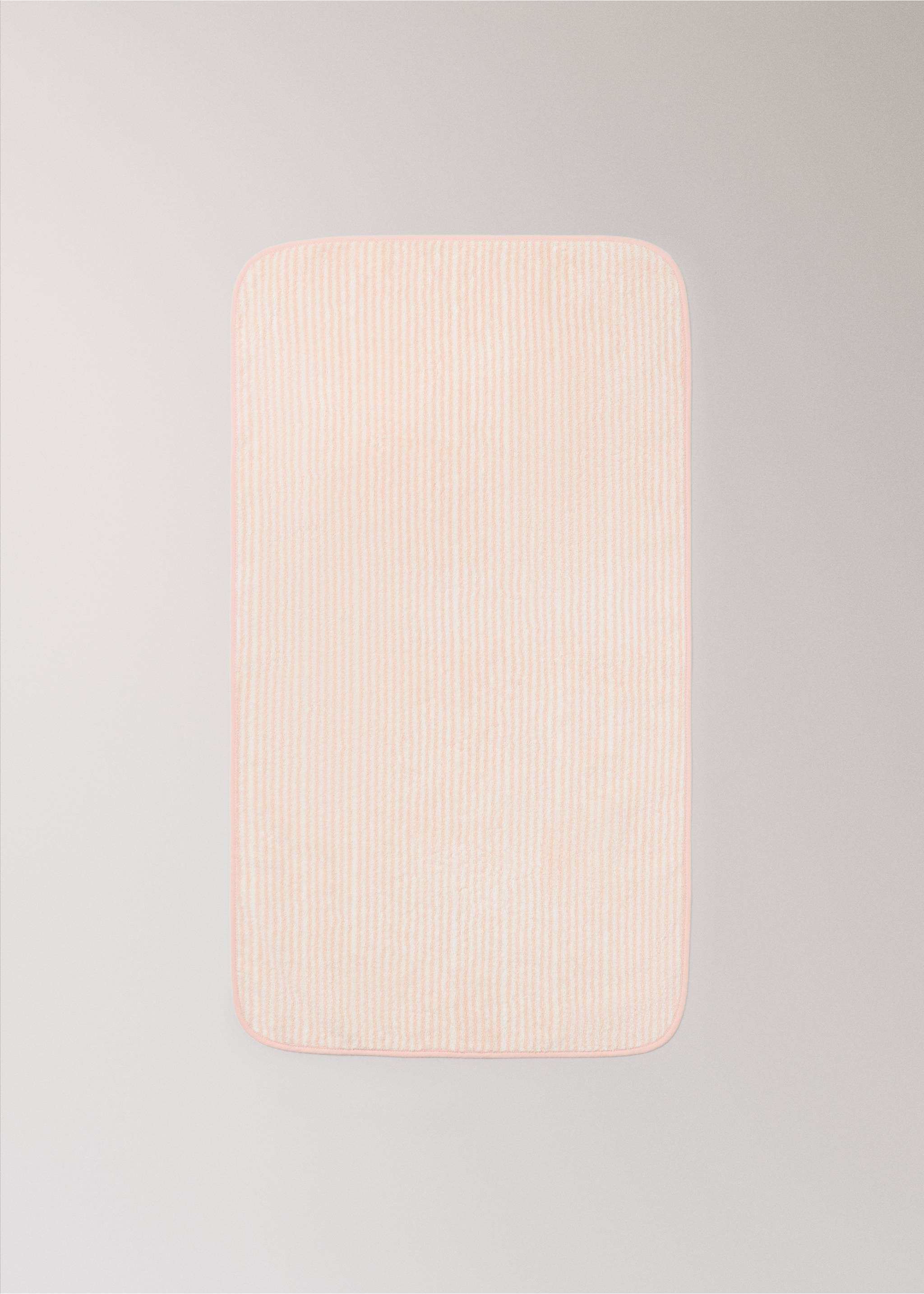 Two-tone striped hand towel with piped trim - Detaljer om artikeln 3, Nude. Ref: 37001500-00.