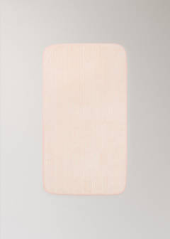 Two-tone striped washcloth with hem trim — Nude 4