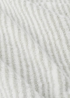 Two-tone striped washcloth with hem trim — Grey 2
