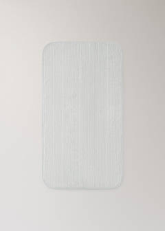 Two-tone striped washcloth with hem trim — Grey 4