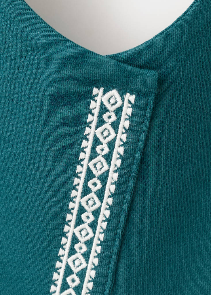 Halter top with embroidered details — Petrol Blue