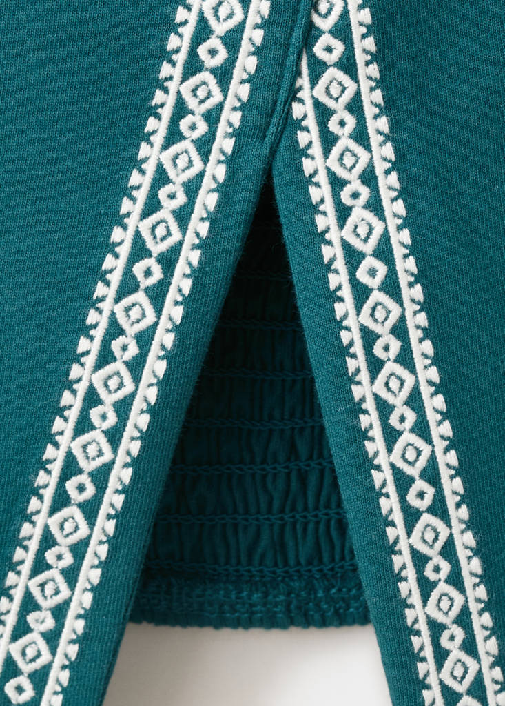 Halter top with embroidered details — Petrol Blue