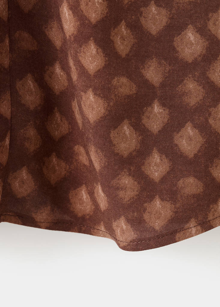 Printed halter top — Russet