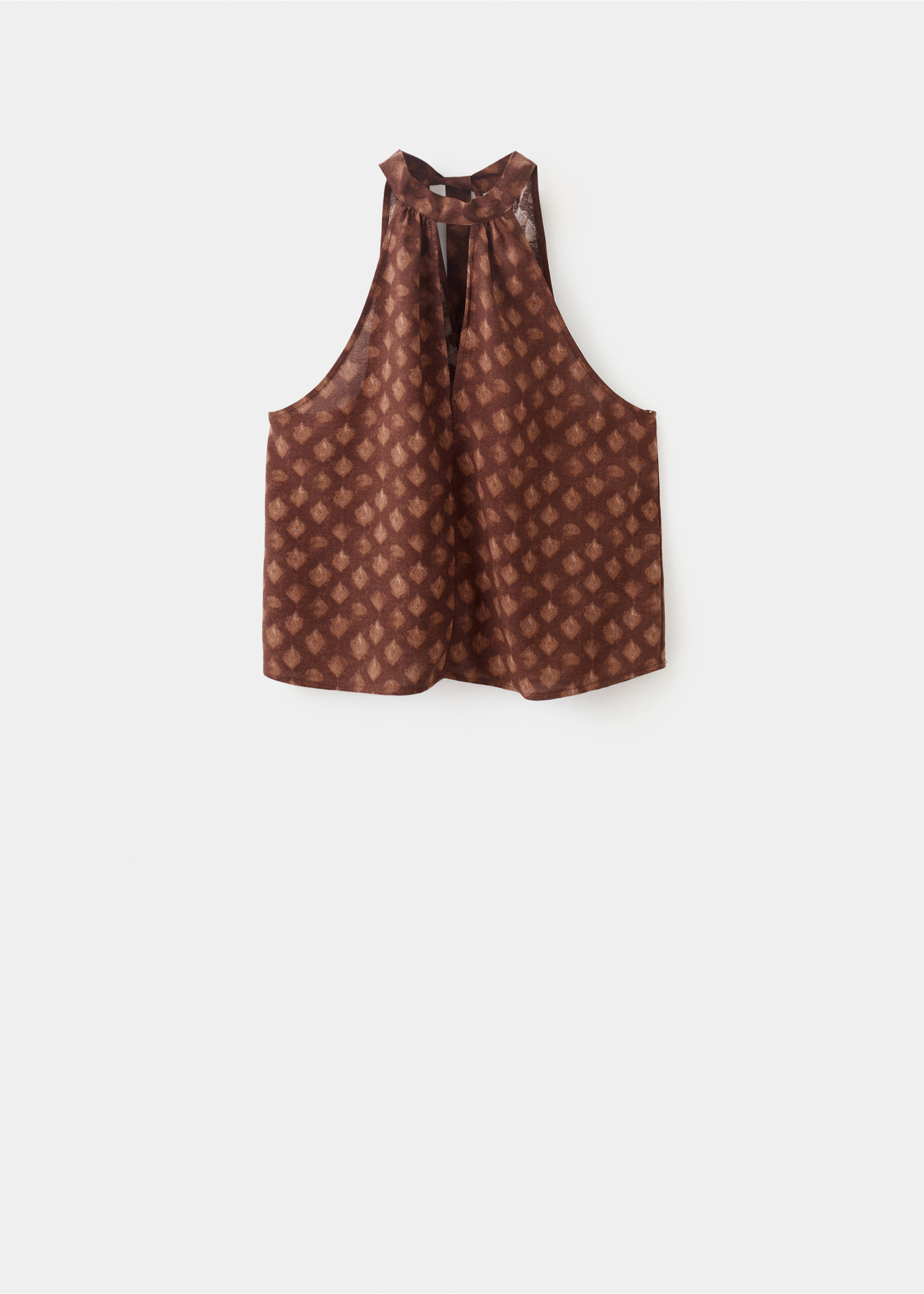 Top halter estampado - Artigo sem modelo, Castanho-avermelhado. Ref: 37001518-00.