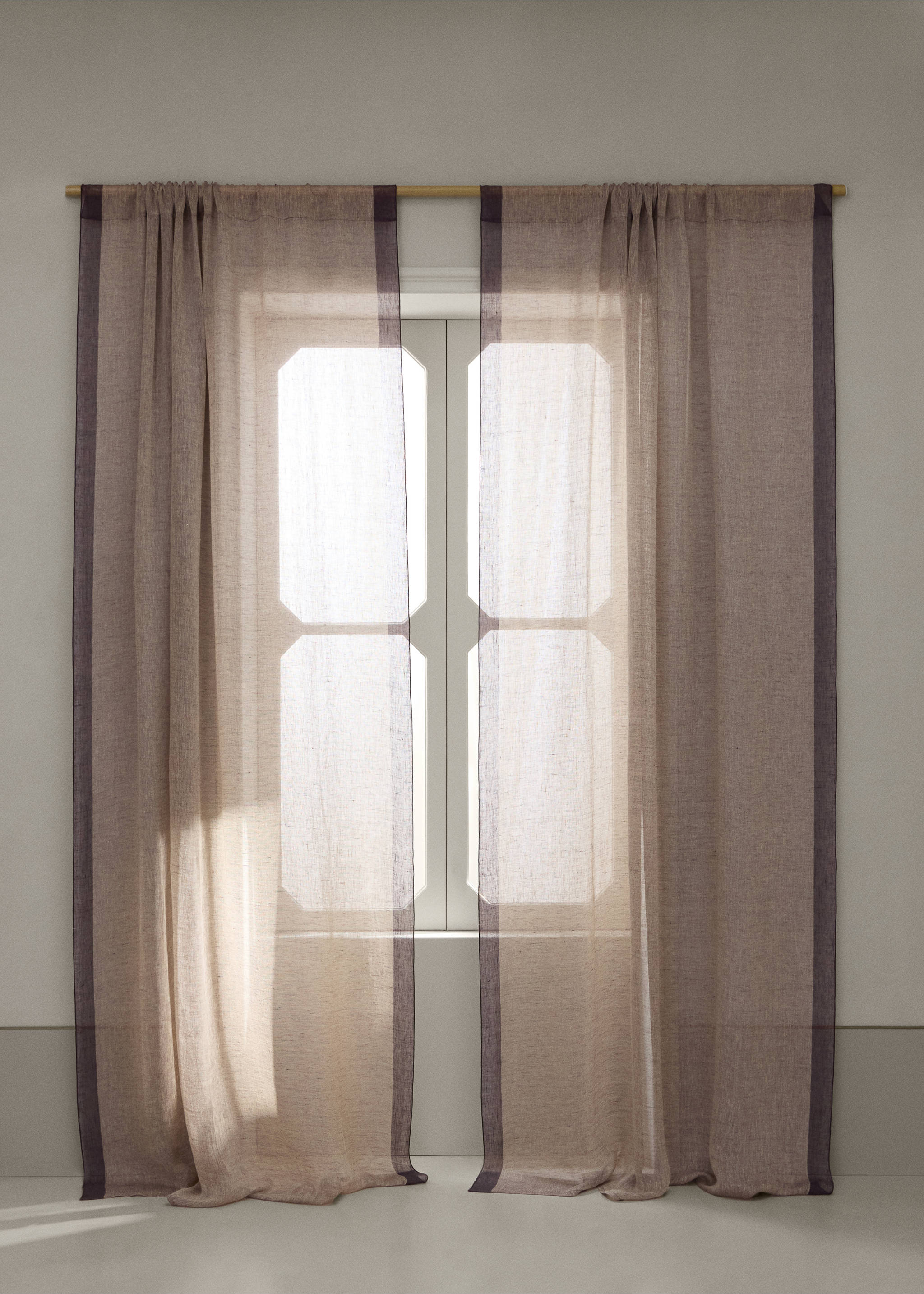 100% linen curtain 140x270 - General plane, Beige. Ref: 37001520-00.