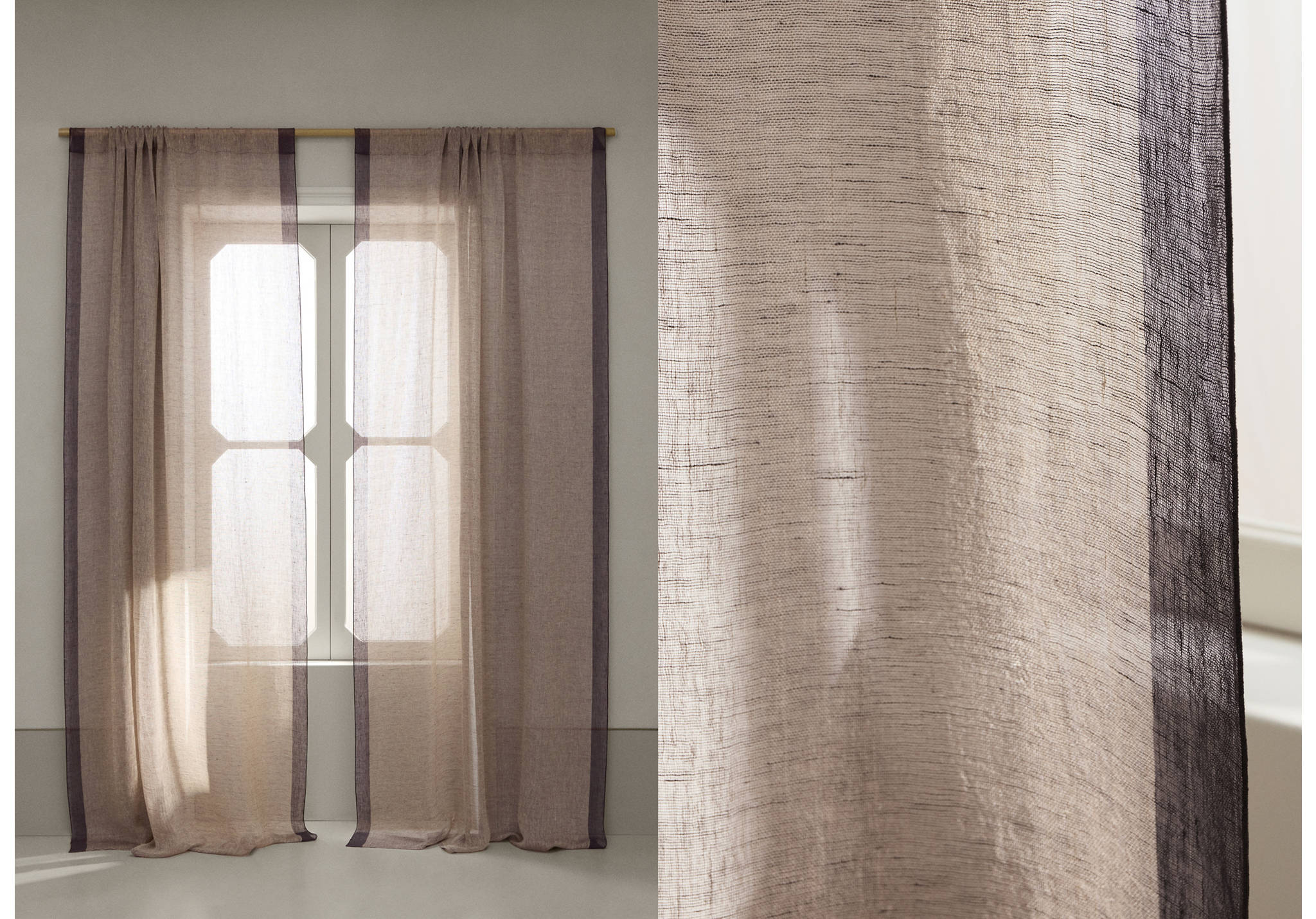 100% linen curtain, low opacity - Panoramic plane
