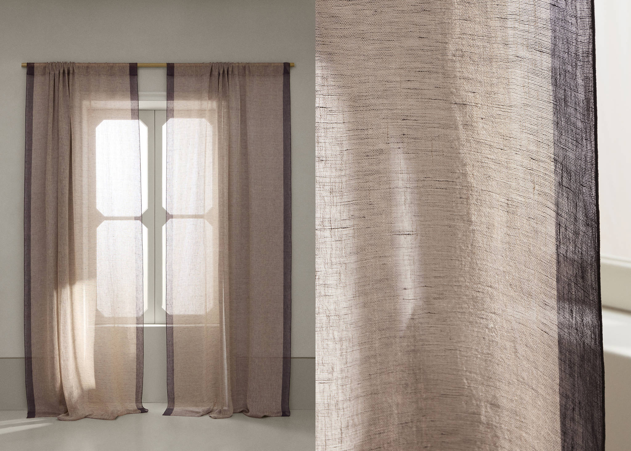 100% linen curtain 140x270 - Panoramic plane
