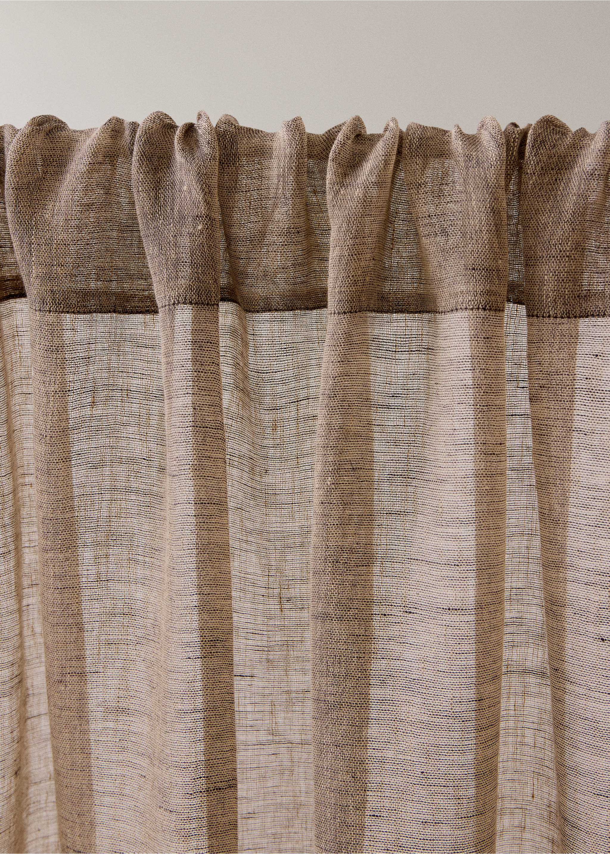 100% linen curtain 140x270 - Details of the article 2, Beige. Ref: 37001520-00.