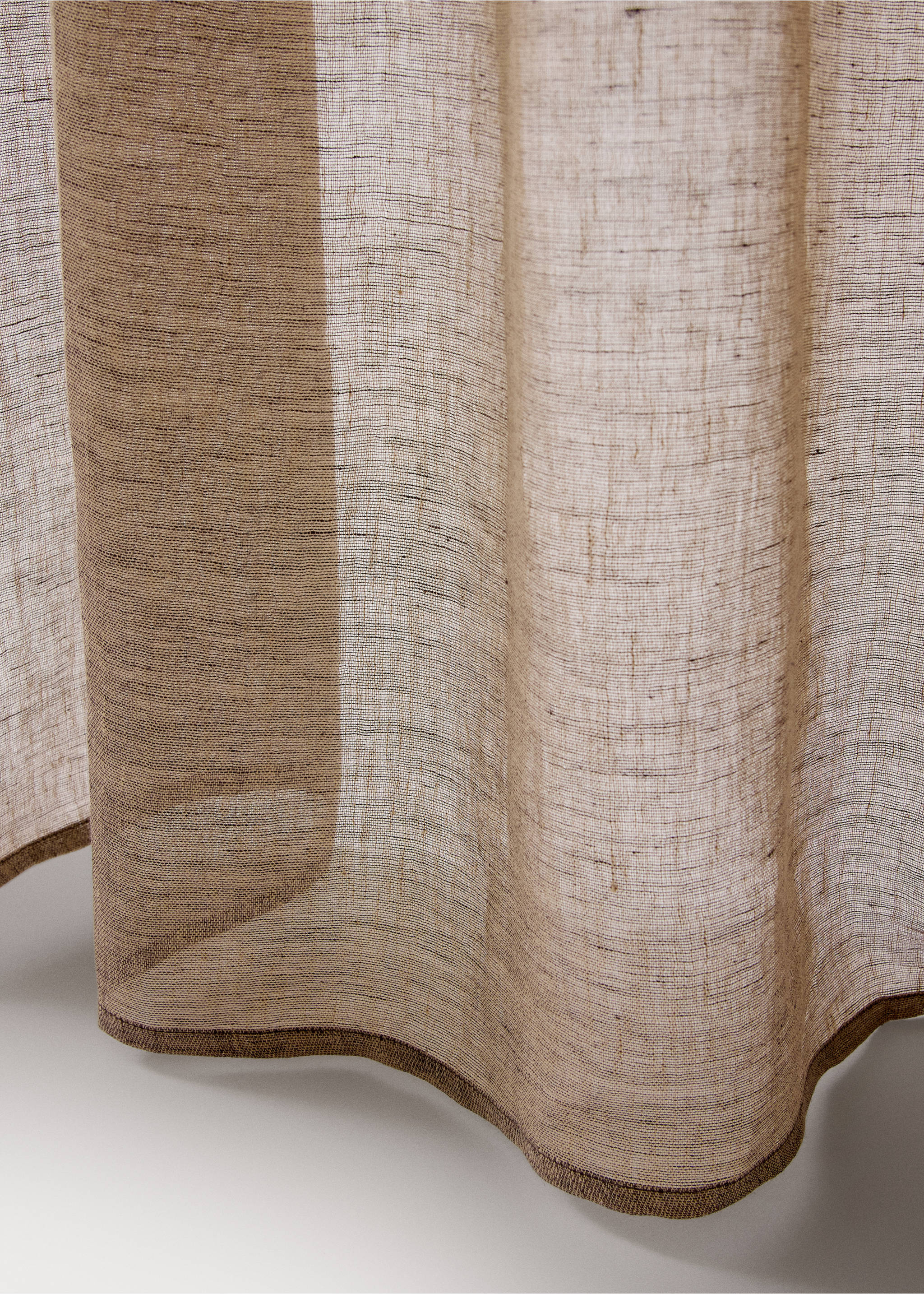 100% linen curtain 140x270 - Details of the article 3, Beige. Ref: 37001520-00.