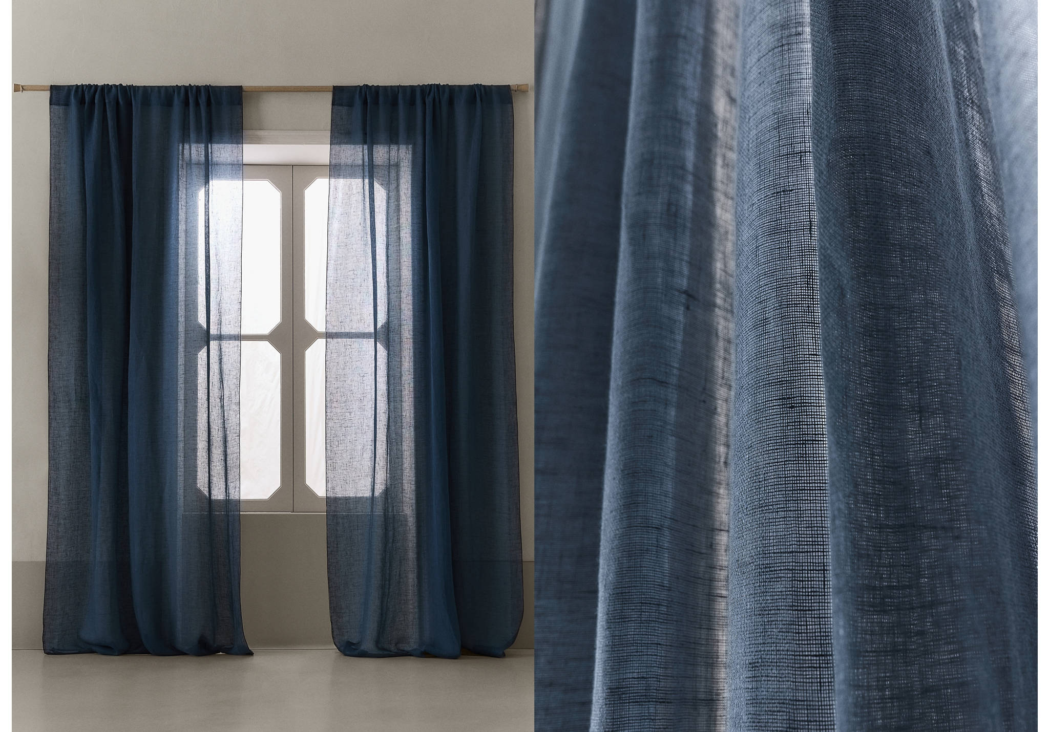 100% linen curtain, low opacity - Panoramic plane