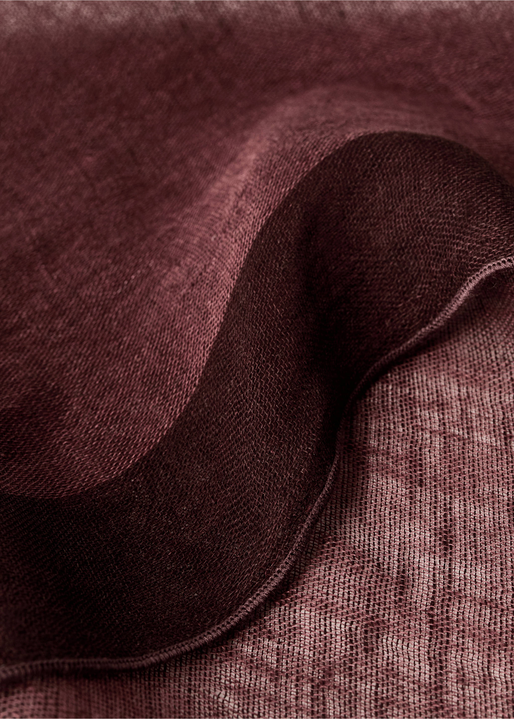100% linen curtain 140x270 - Details of the article 1, Dark Red. Ref: 37001520-00.