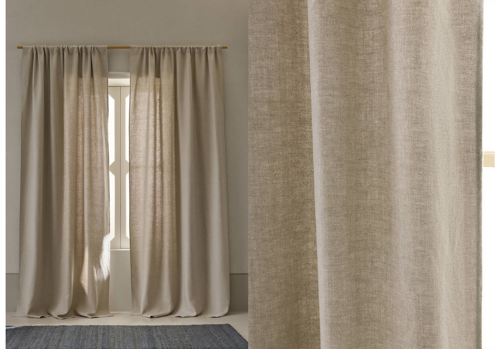 100% linen curtain with high opacity - Panoramic plane