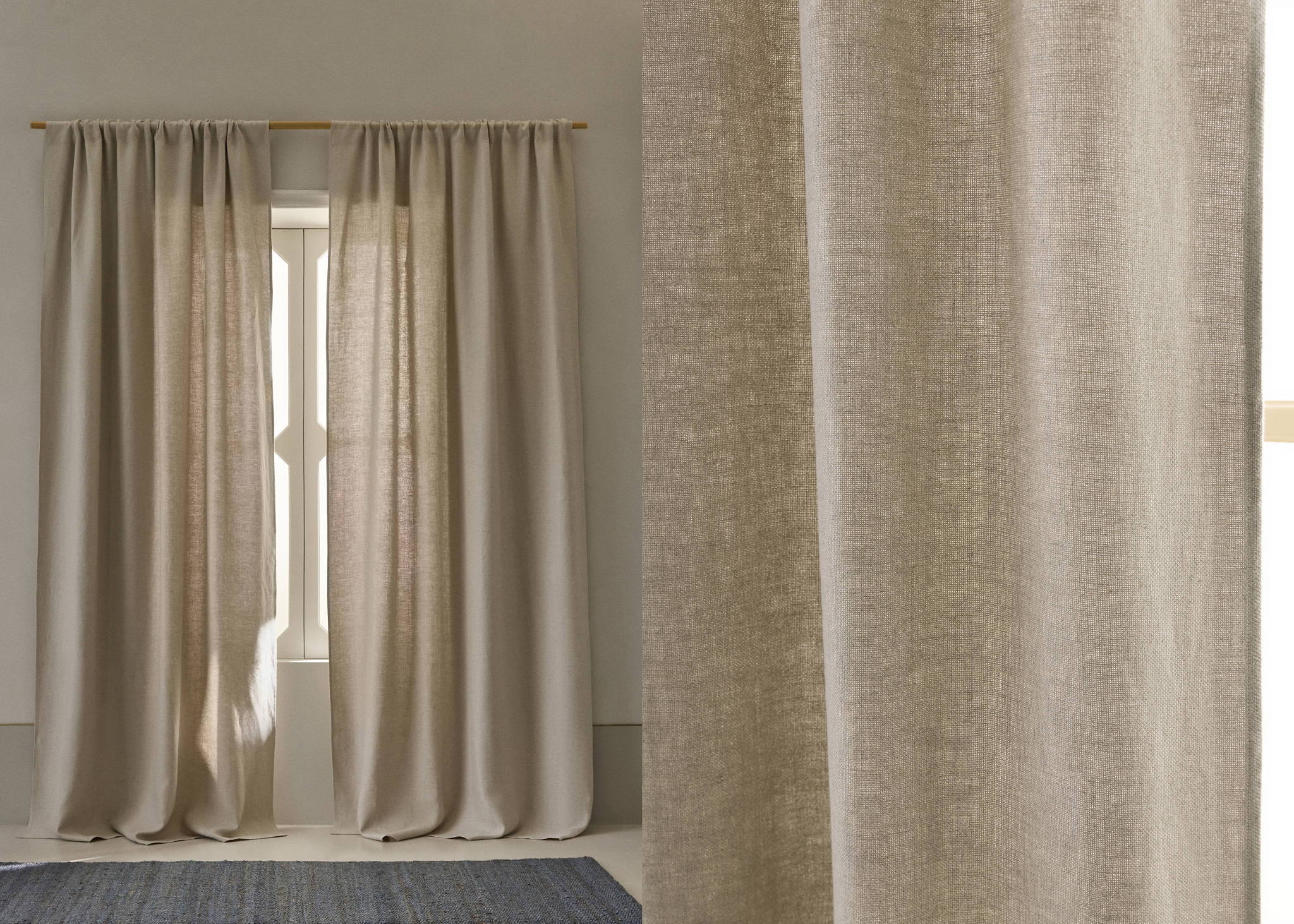 100% linen curtain with high opacity - Panoramic plane
