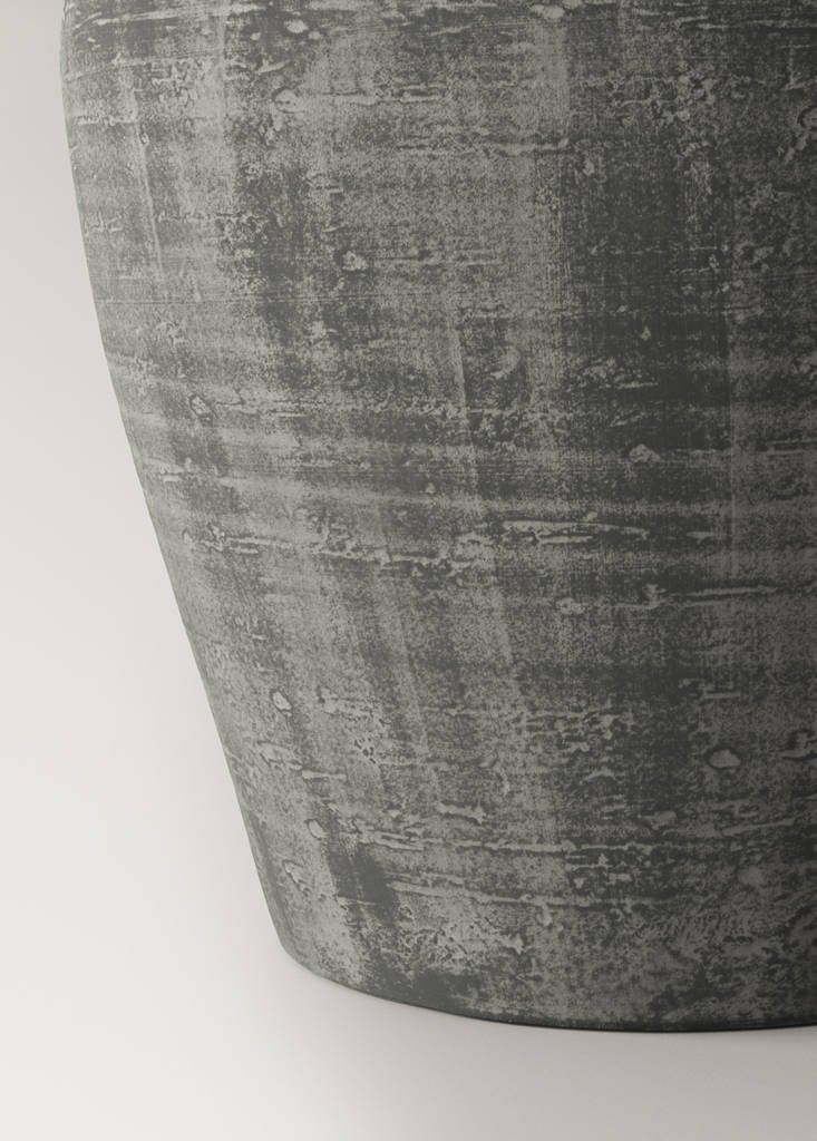 Worn-effect ceramic vase — Black