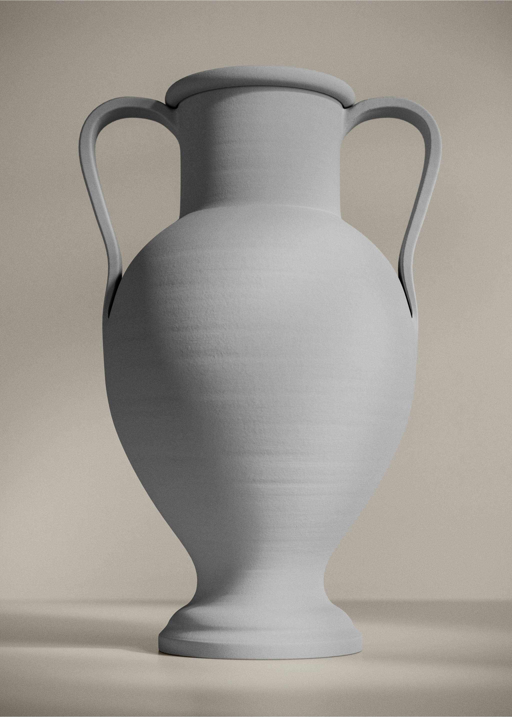 Terracotta vase with handles - General plane, Sky Blue. Ref: 37001527-00.