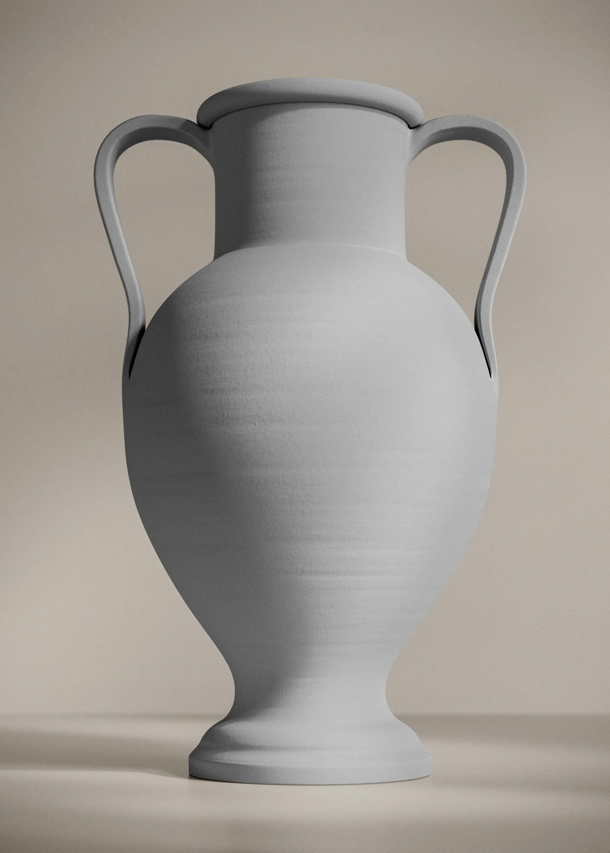 Terracotta vase with handles - General plane