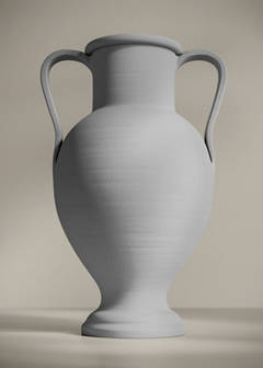 Terracotta vase with handles — Sky Blue 1