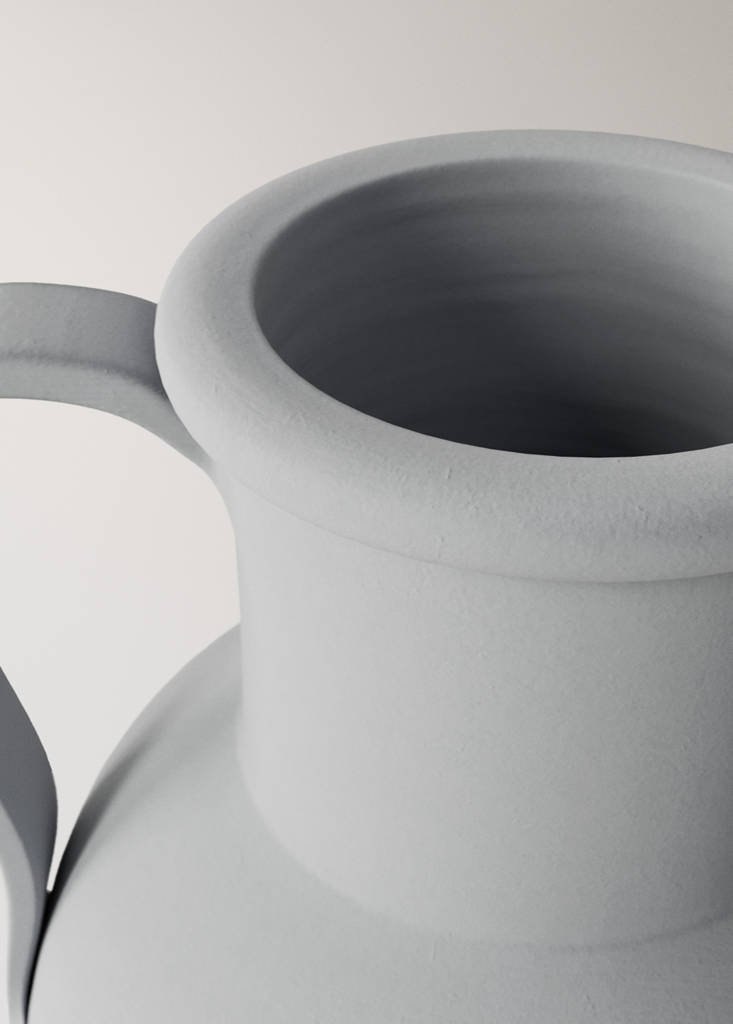 Terracotta vase with handles — Sky Blue