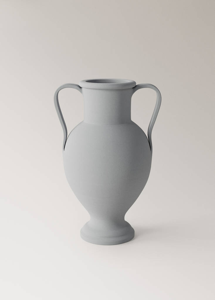 Terracotta vase with handles — Sky Blue