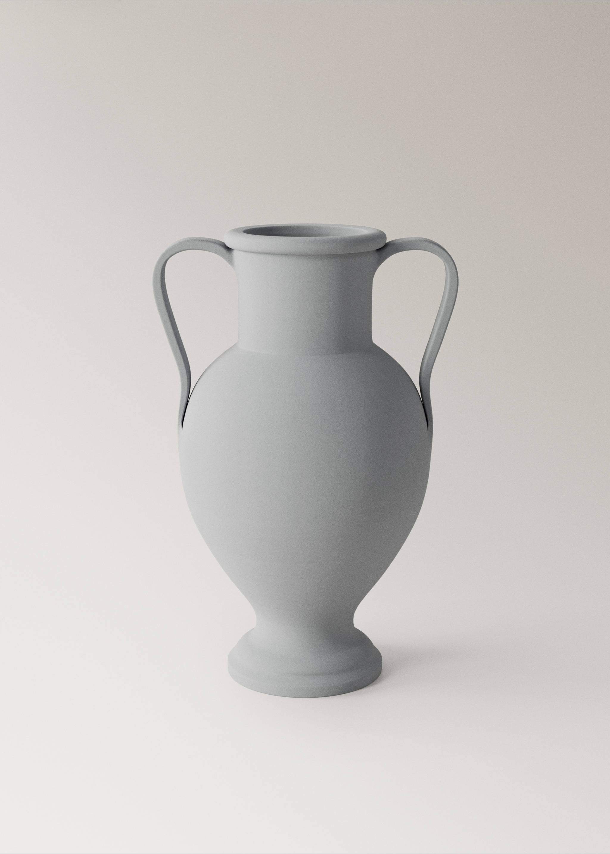 Terracotta vase with handles - Article without model, Sky Blue. Ref: 37001527-00.