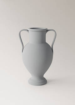 Terracotta vase with handles — Sky Blue 6