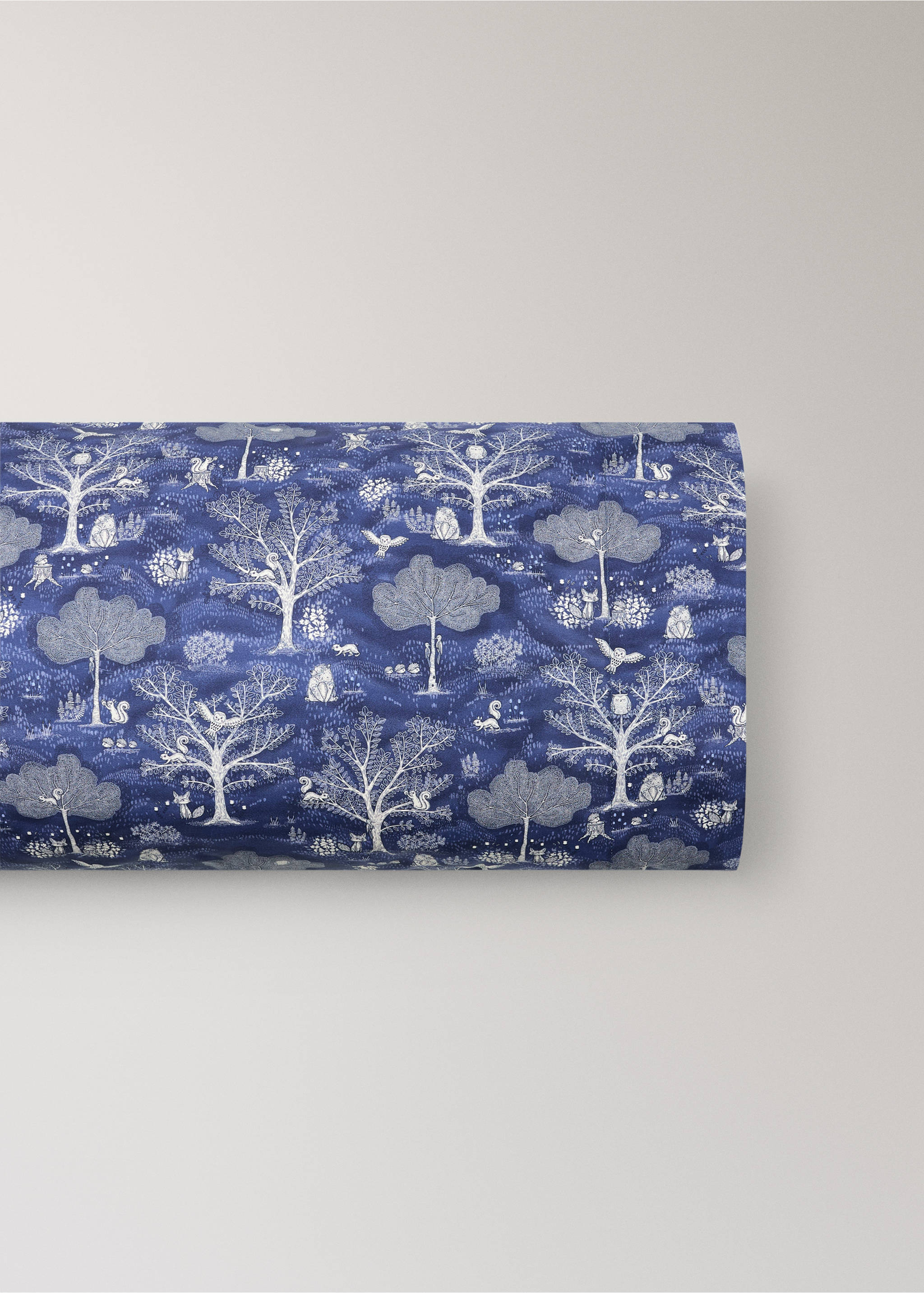 Taie d’oreiller en imprimé fleuri 45x110 cm - Article sans modèle, Bleu. Ref: 37001534-00.