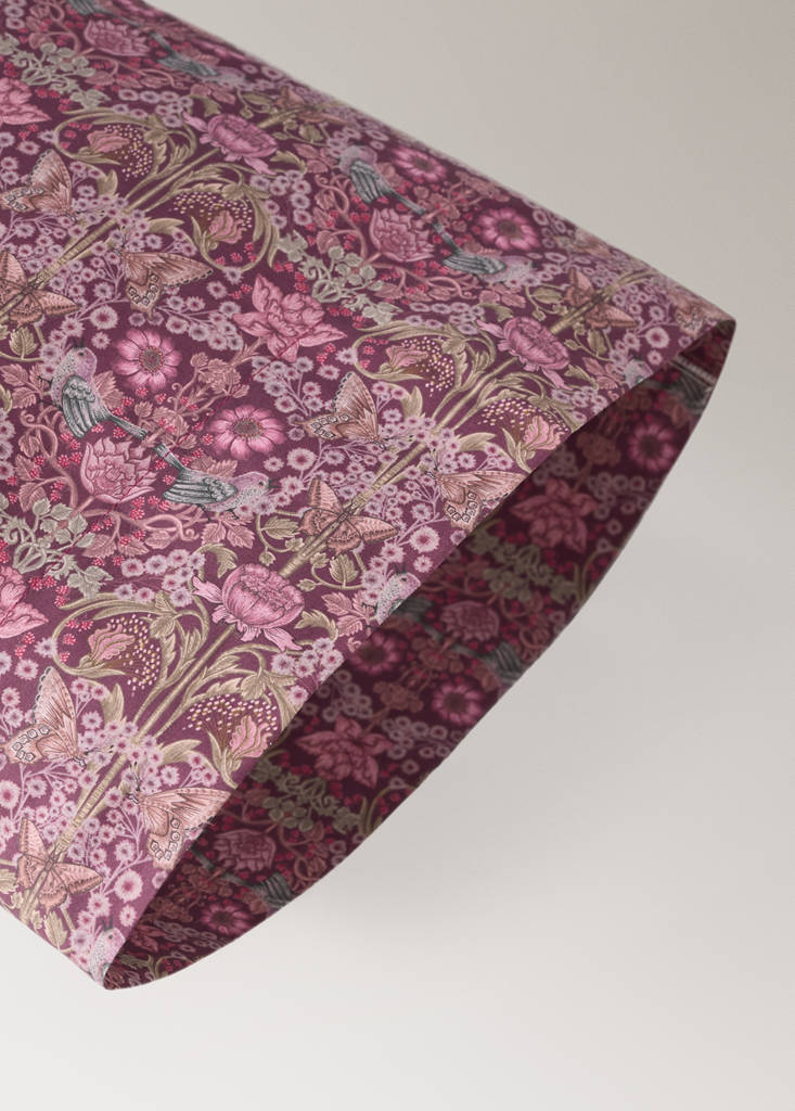 Floral-print pillow case 45x110cm — Plum