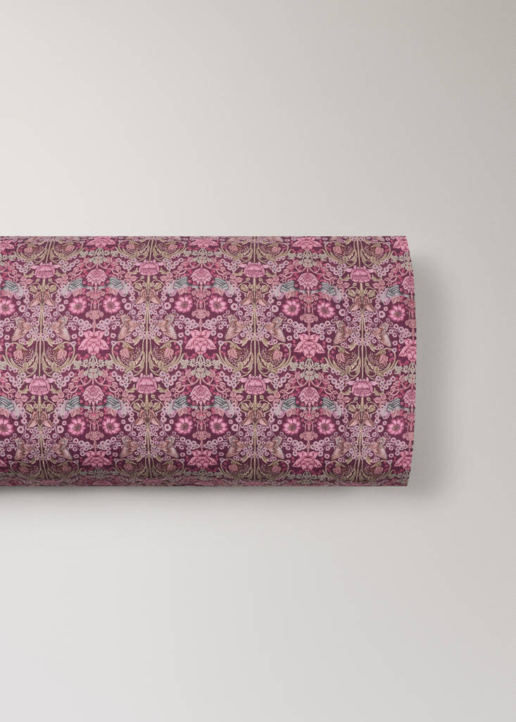 Floral-print pillow case 45x110cm — Plum