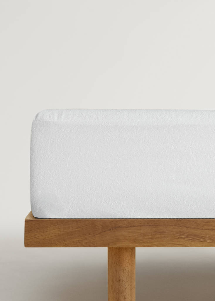 Matratzenschoner aus Baumwollfrottee, 180 cm Bett — Weiß