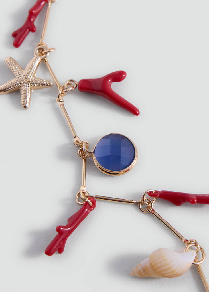 Pendant necklace with charm details — Gold