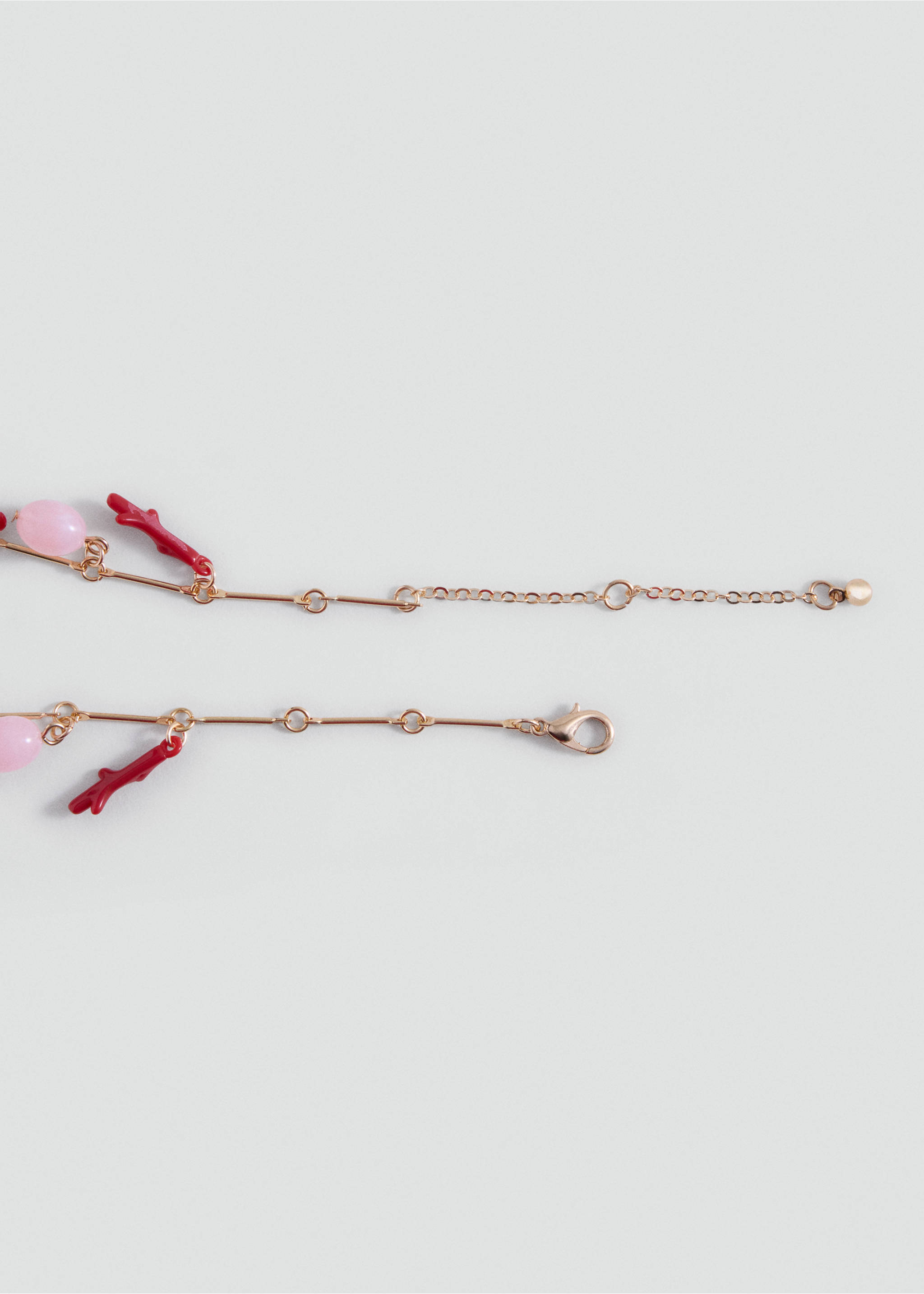 Pendant necklace with charm details - Details of the article 1, Gold. Ref: 37001543-00.
