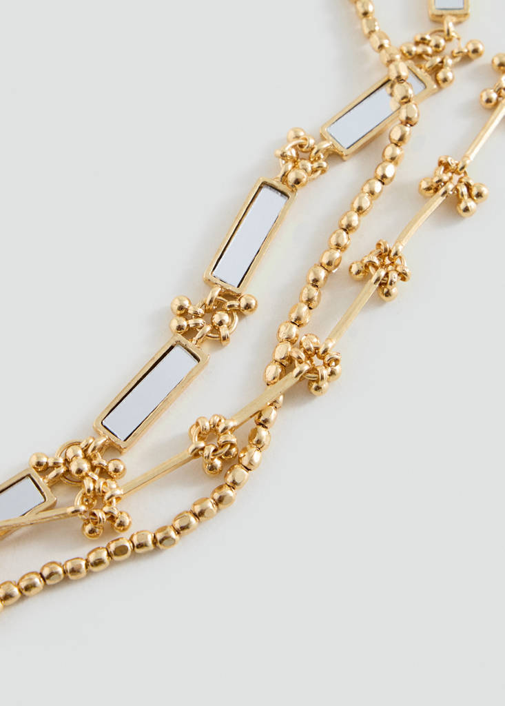 Mixed mirror necklace — Gold