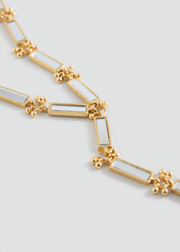 Long mirror necklace — Gold